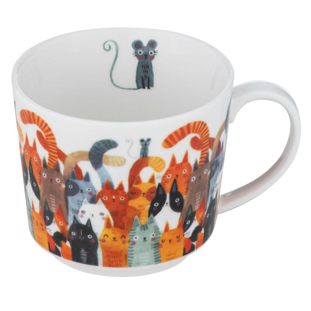 Ashdene Quirky Cats Cup & Saucer 280ml