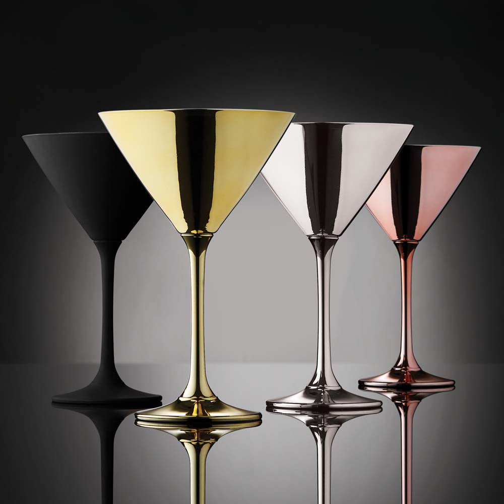 Tempa Aurora Set of 2 Martini Glasses Silver