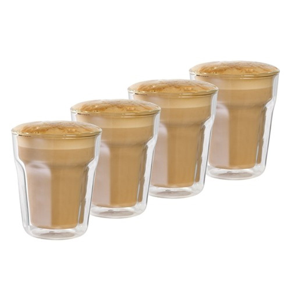 Baccarat Barista Facet Double Wall Latte Glass 236ml Set of 4 at Robins Kitchen