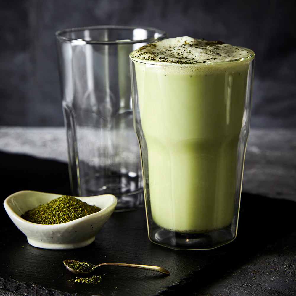 Baccarat Barista Facet Double Wall Medium Glass Set 345ml Glassware with Matcha at Robins Kitchen