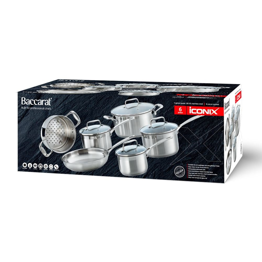 Baccarat iconiX 6 Piece Stainless Steel Cookware Set