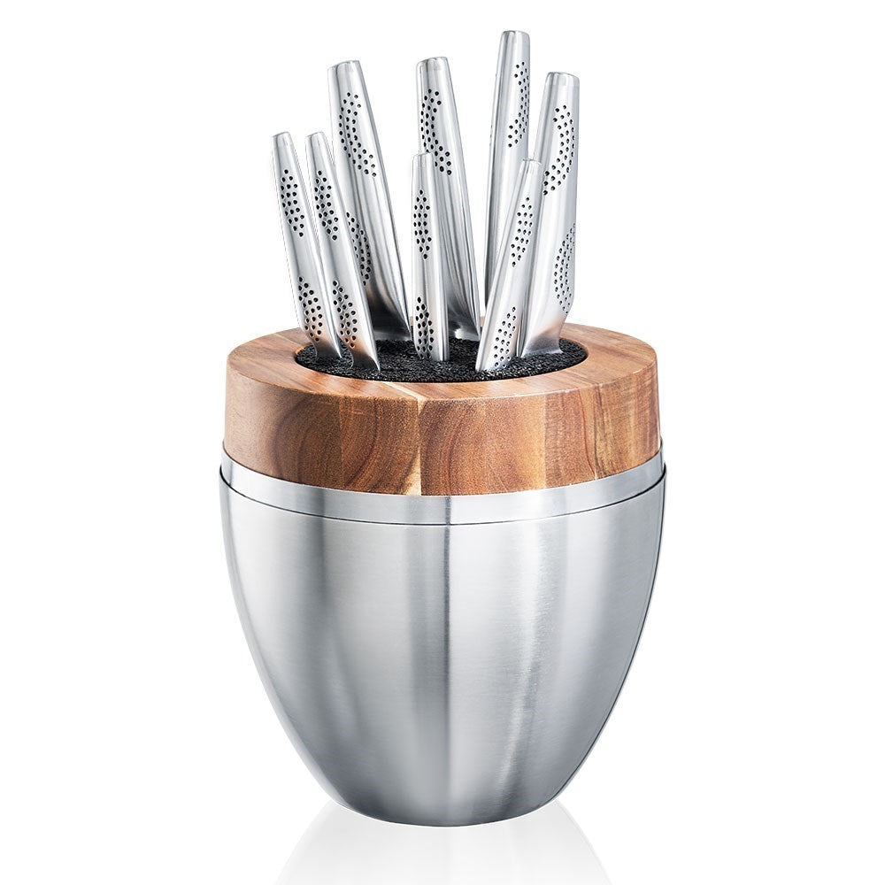 Baccarat ID3 Egg Knife Block 9 Piece Stainless Steel Knife Set at Robins Kitchen