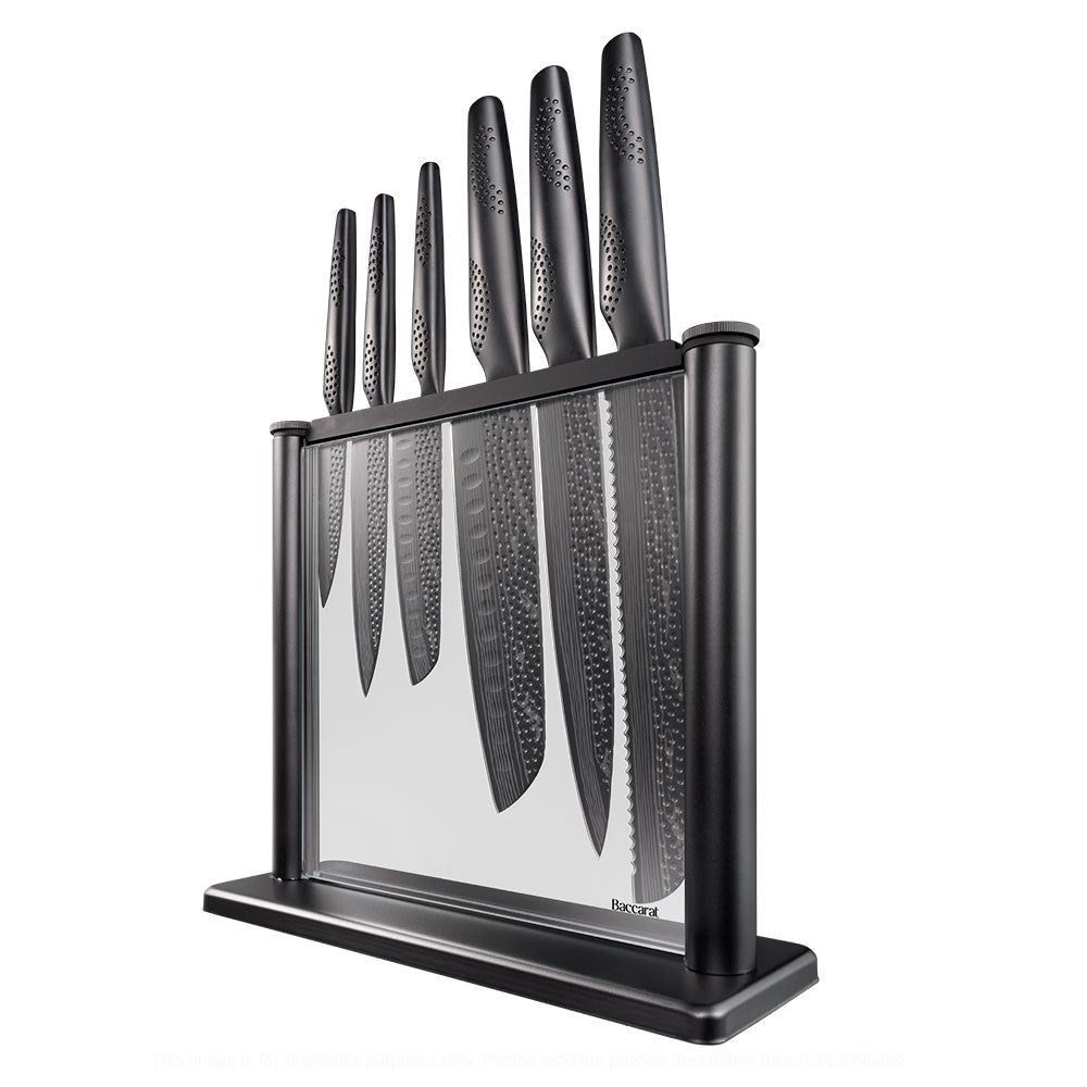 Baccarat ID3 Black Samurai Gozen Knife Block 7 Piece Knife Storage at Robins Kitchen