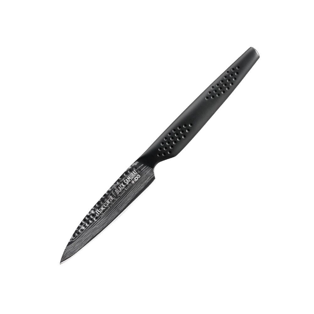 Baccarat ID3 Black Samurai Paring Knife 9cm with Table at Robins Kitchen