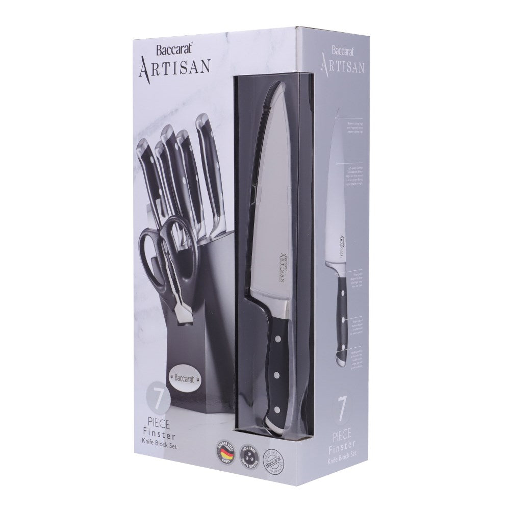 Baccarat Artisan Finster 7 Piece Knife Block