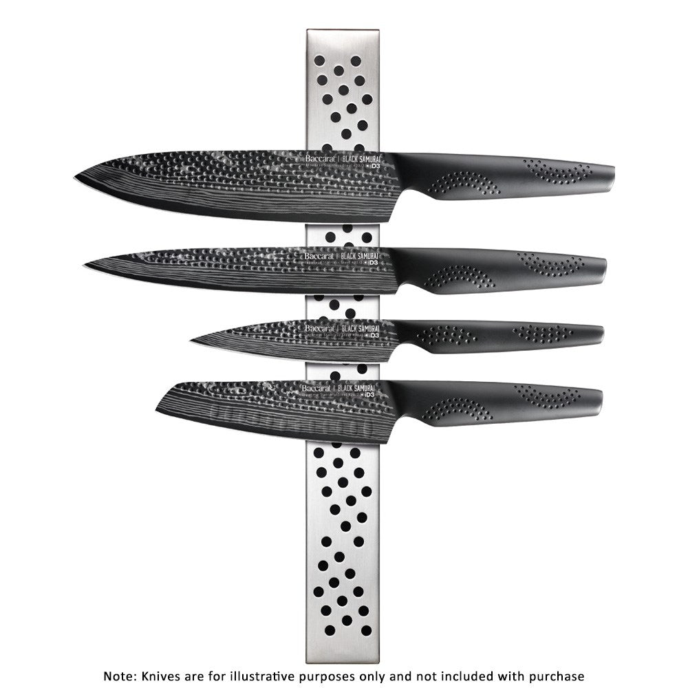 Baccarat ID3 Black Samurai Magnetic Wall Mount Knife Holder with Knives at Robins Kitchen