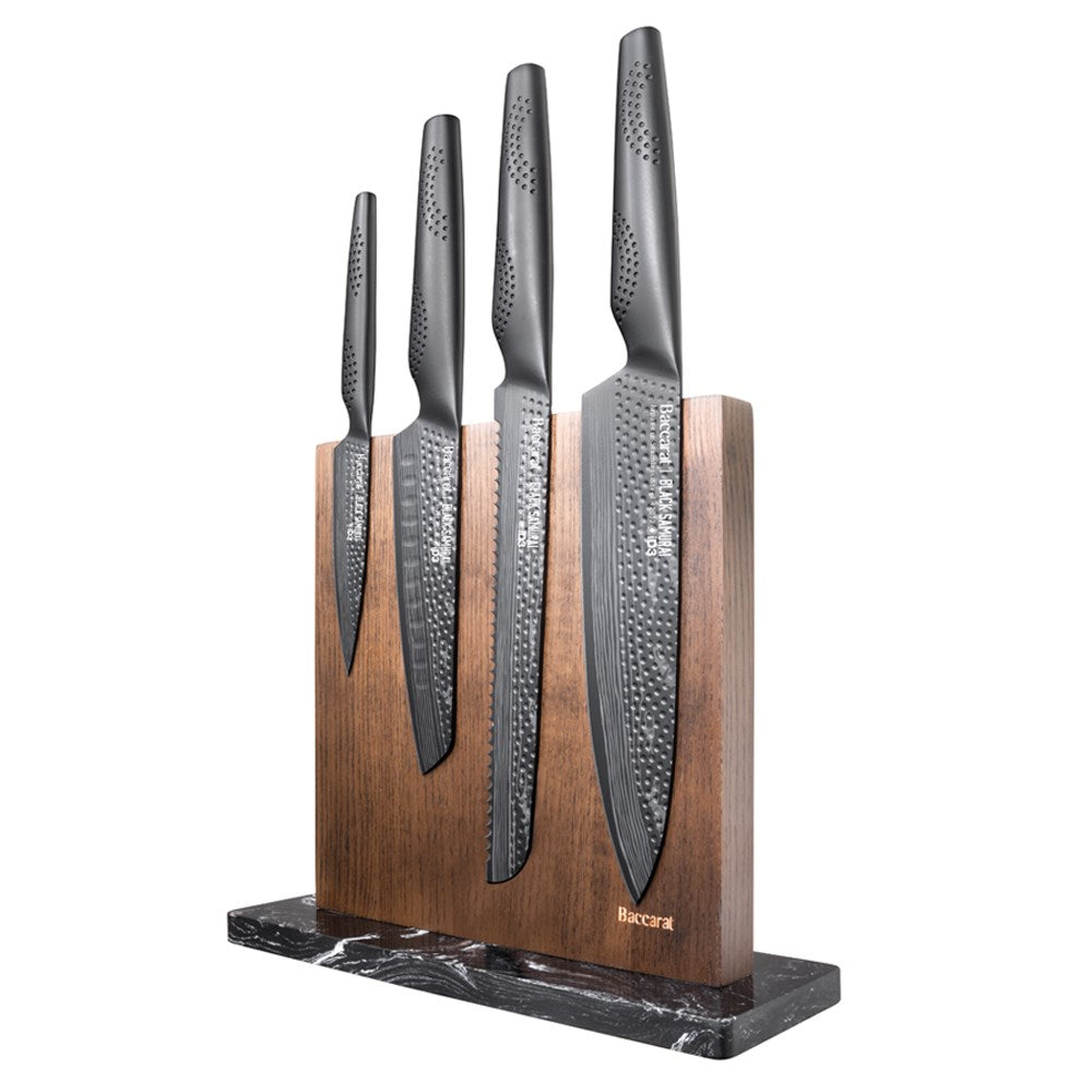 Baccarat ID3 Black Samurai 5-Piece Ona Knife Block Set Out of The Box at Robins Kitchen