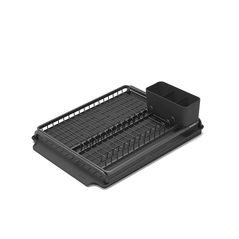 Brabantia Dish Drying Rack with Draining Tray Large Dark Grey