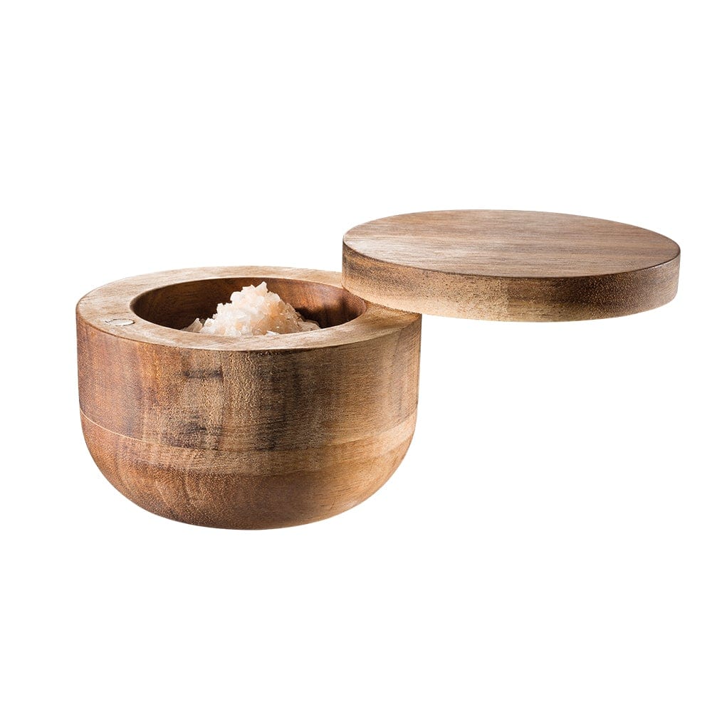 Alex Liddy Acacia Salt Keeper Swivel Cover with Box at Robins Kitchen