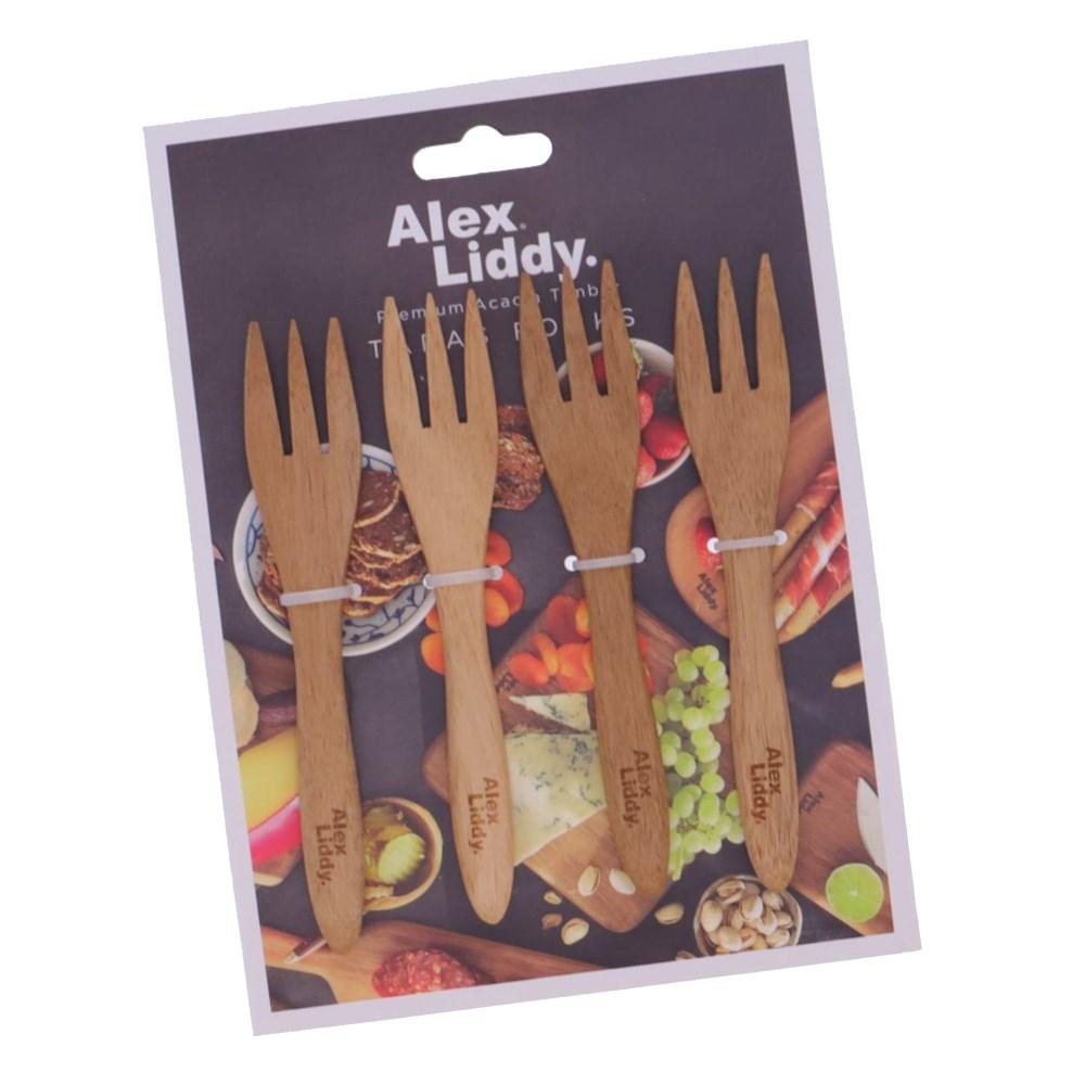 Alex Liddy Acacia Tapas Forks Set Of 4 Elegant & Sustainable Wooden Tapas Forks at Robins Kitchen