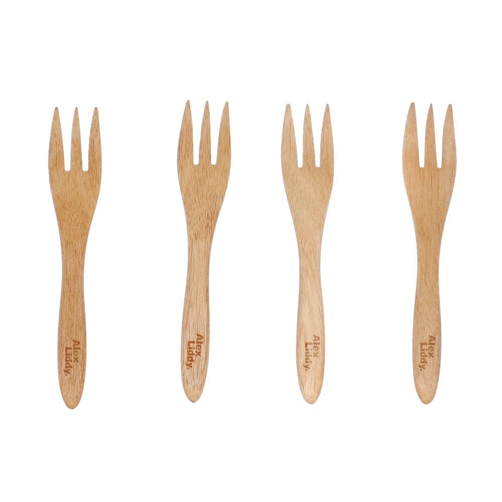 Alex Liddy Acacia Tapas Forks Set Of 4 Elegant & Sustainable Wooden Tapas Forks at Robins Kitchen