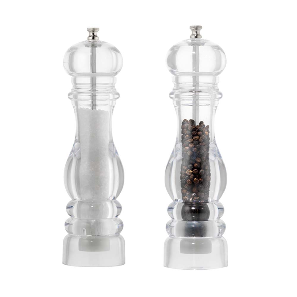 Alex Liddy Advance Clear Salt & Pepper Mills 21cm Seasoning Shakers with Salt at Robins Kitchen