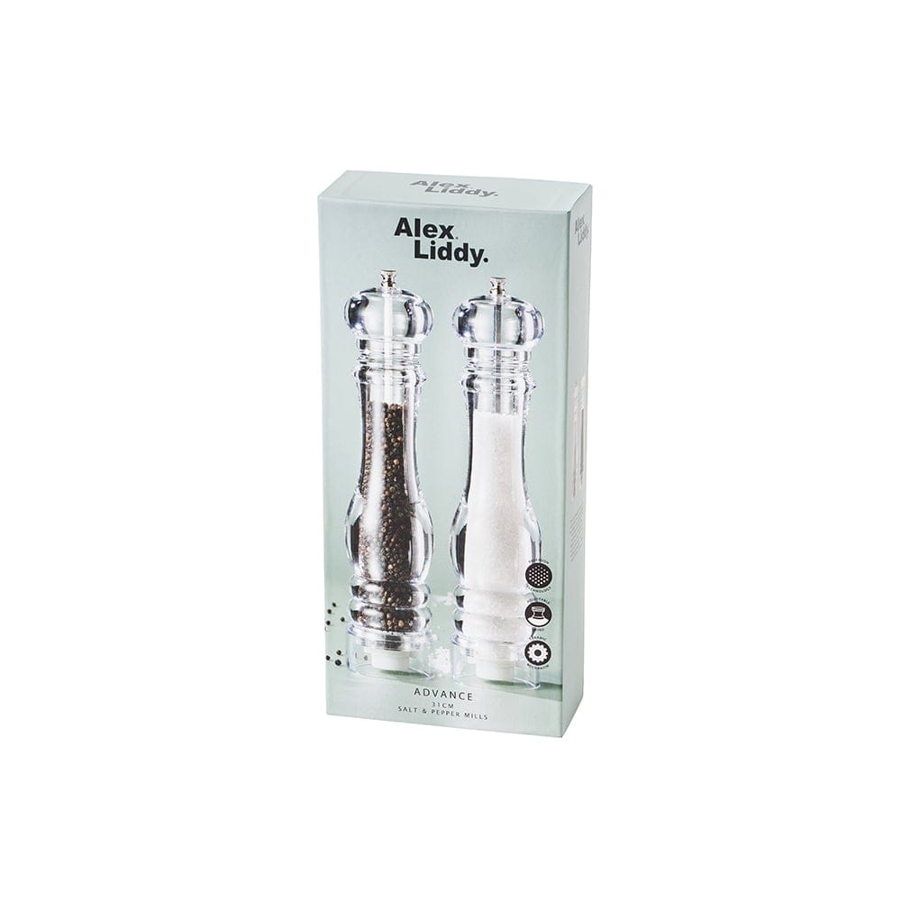 Alex Liddy Advance Clear Salt & Pepper Mills 31cm with Salt at Robins Kitchen