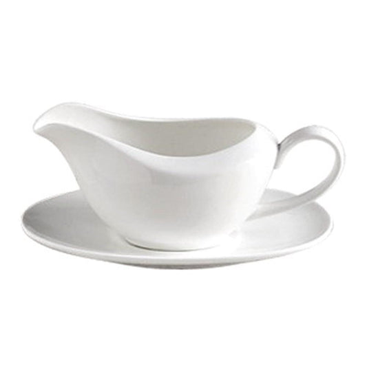 Alex Liddy Aquis Fine Bone China Gravy Boat Saucer for Serving Gravy & Sauces at Robins Kitchen