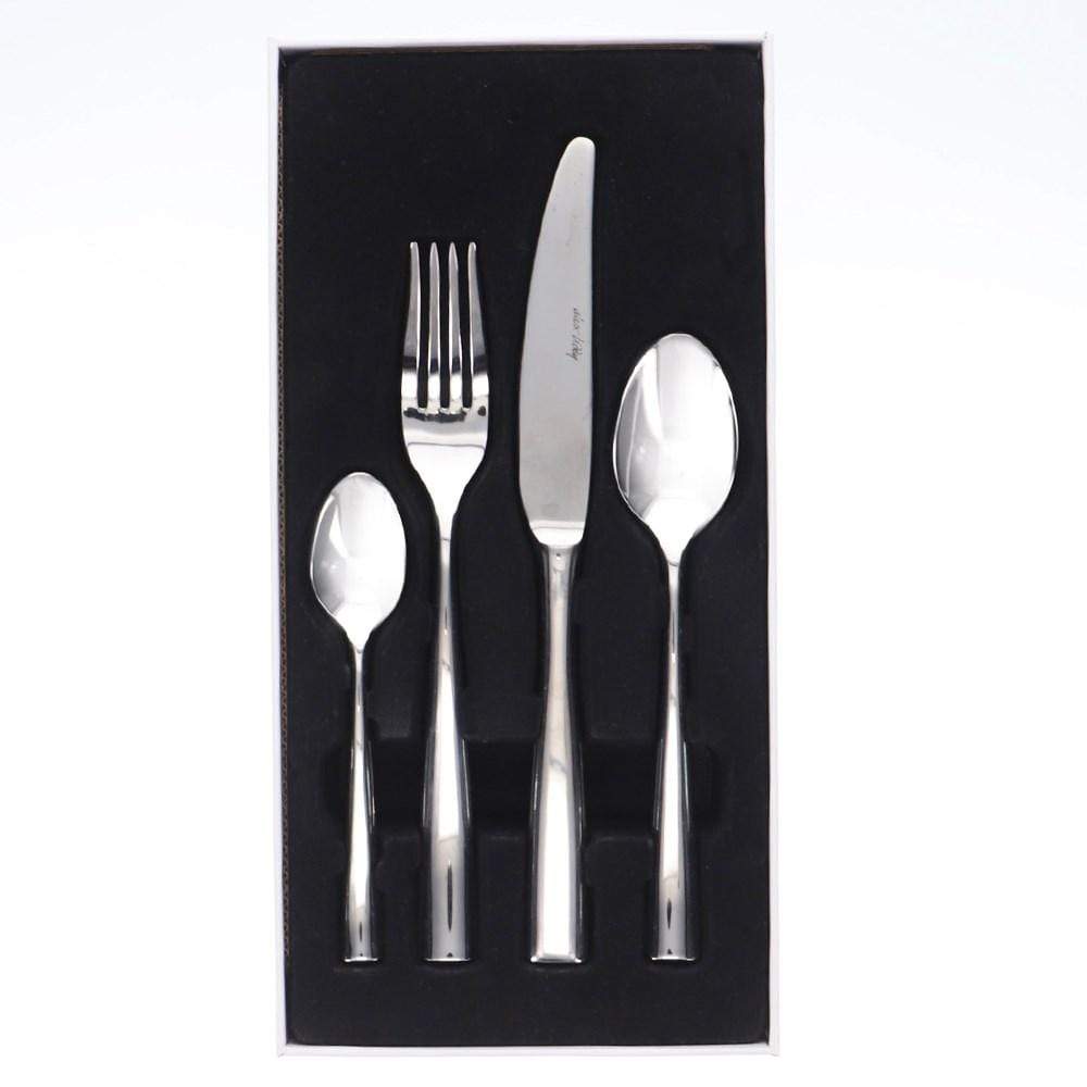 Alex Liddy Arlo Cutlery Set of 16 in a White Napkin Stainless Steel Cutlery at Robins Kitchen