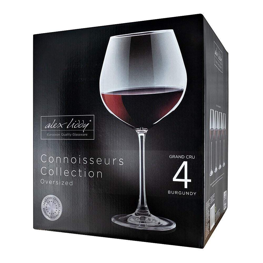 Alex Liddy Grand Cru Burgundy Wine Glass Set of 4 650ml with Cheese Board at Robins Kitchen