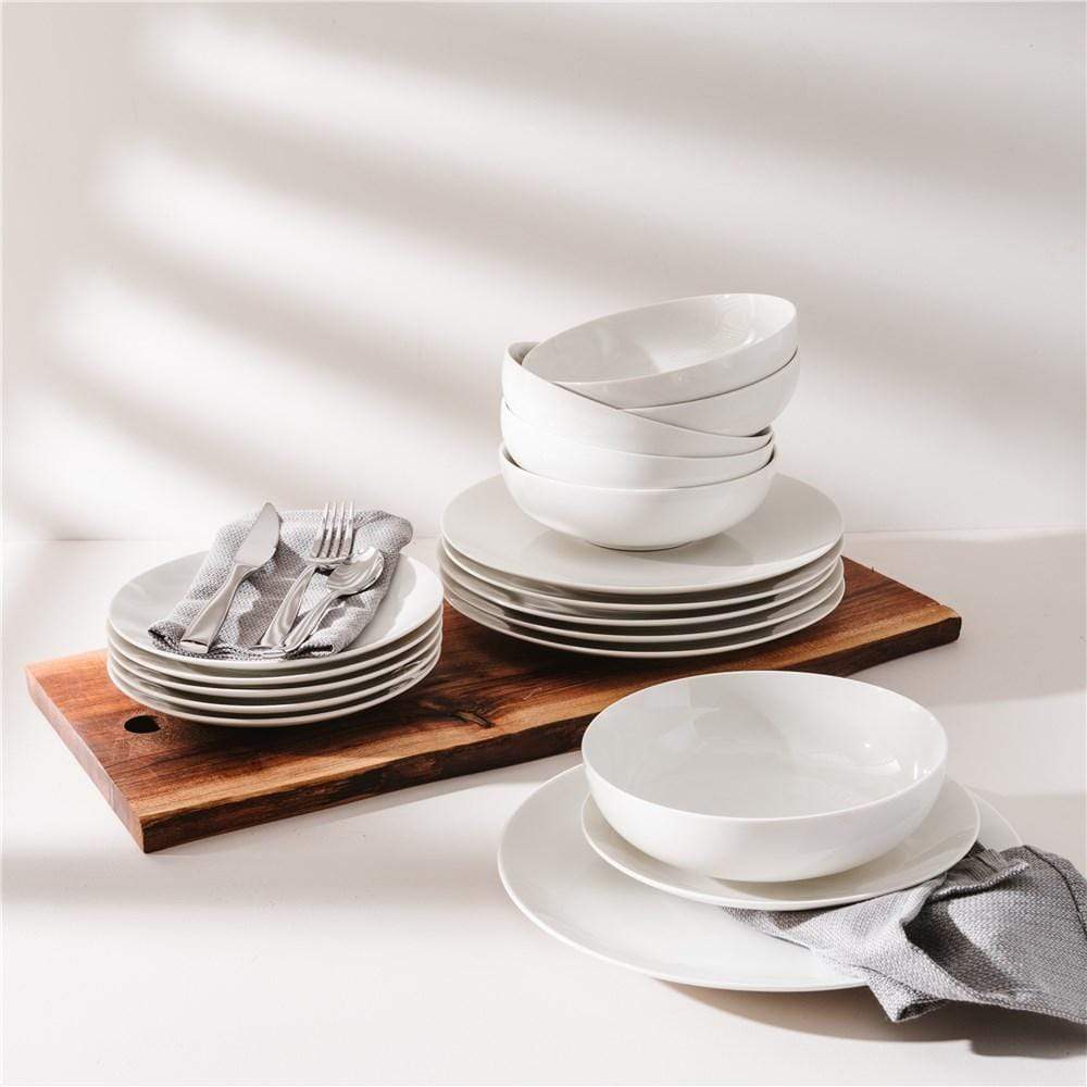 Alex Liddy Modern White Coupe 18 Piece Dinner Set