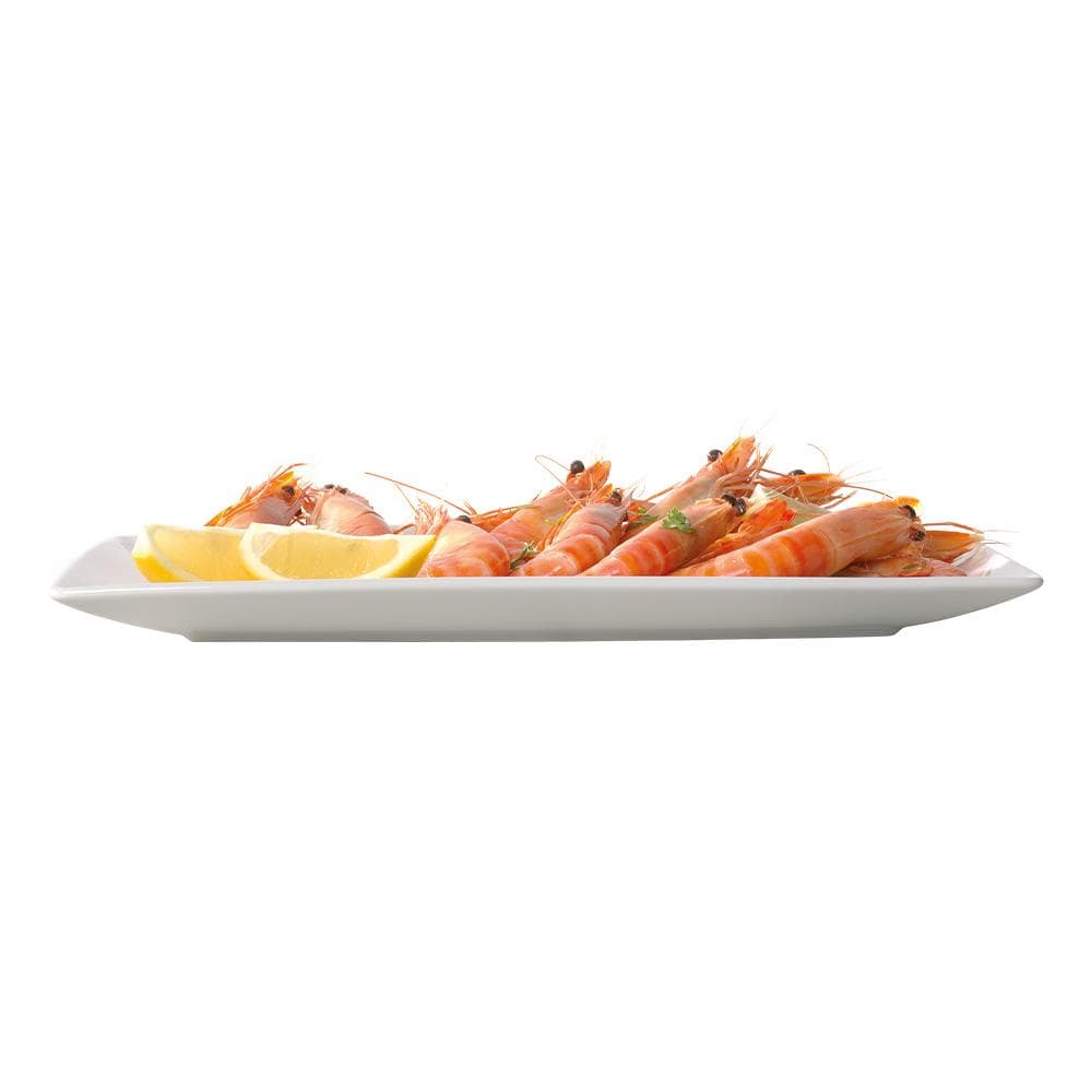 Ambrosia Zest Rectangular Serving Platter 35cm White with Shrimp & Lemon at Robins Kitchen