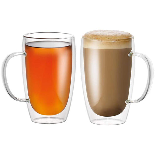 Baccarat Barista Café Double Wall Thermal Glass Mug Set of 2