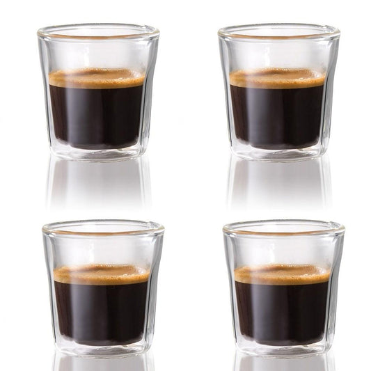 Baccarat Barista Facet Double Wall Espresso Glass 88ml Set of 4 at Robins Kitchen