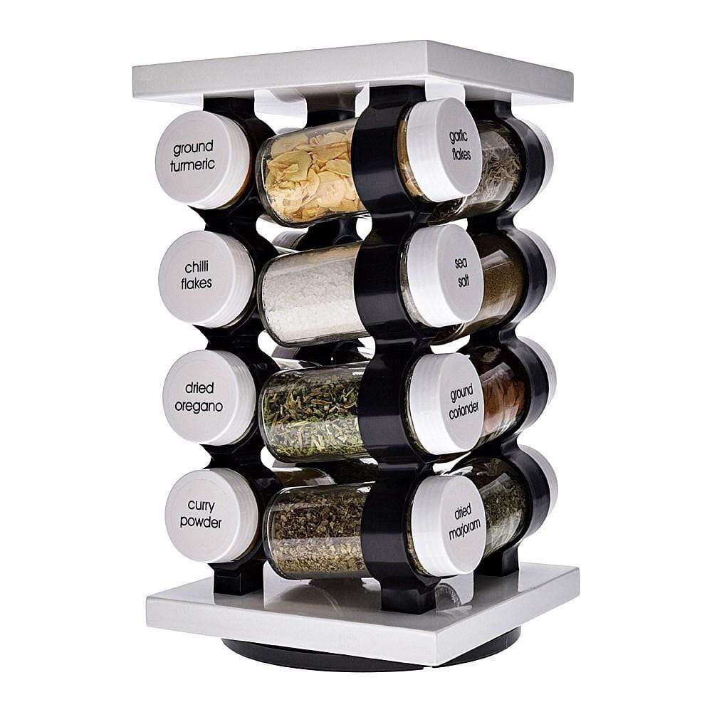 Baccarat Spice Market Aroma 16 Jar Rotating Spice Rack White