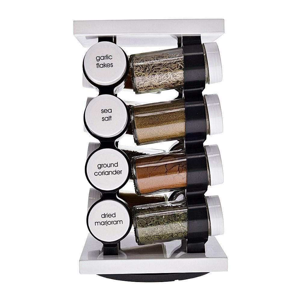 Baccarat Spice Market Aroma 16 Jar Rotating Spice Rack White