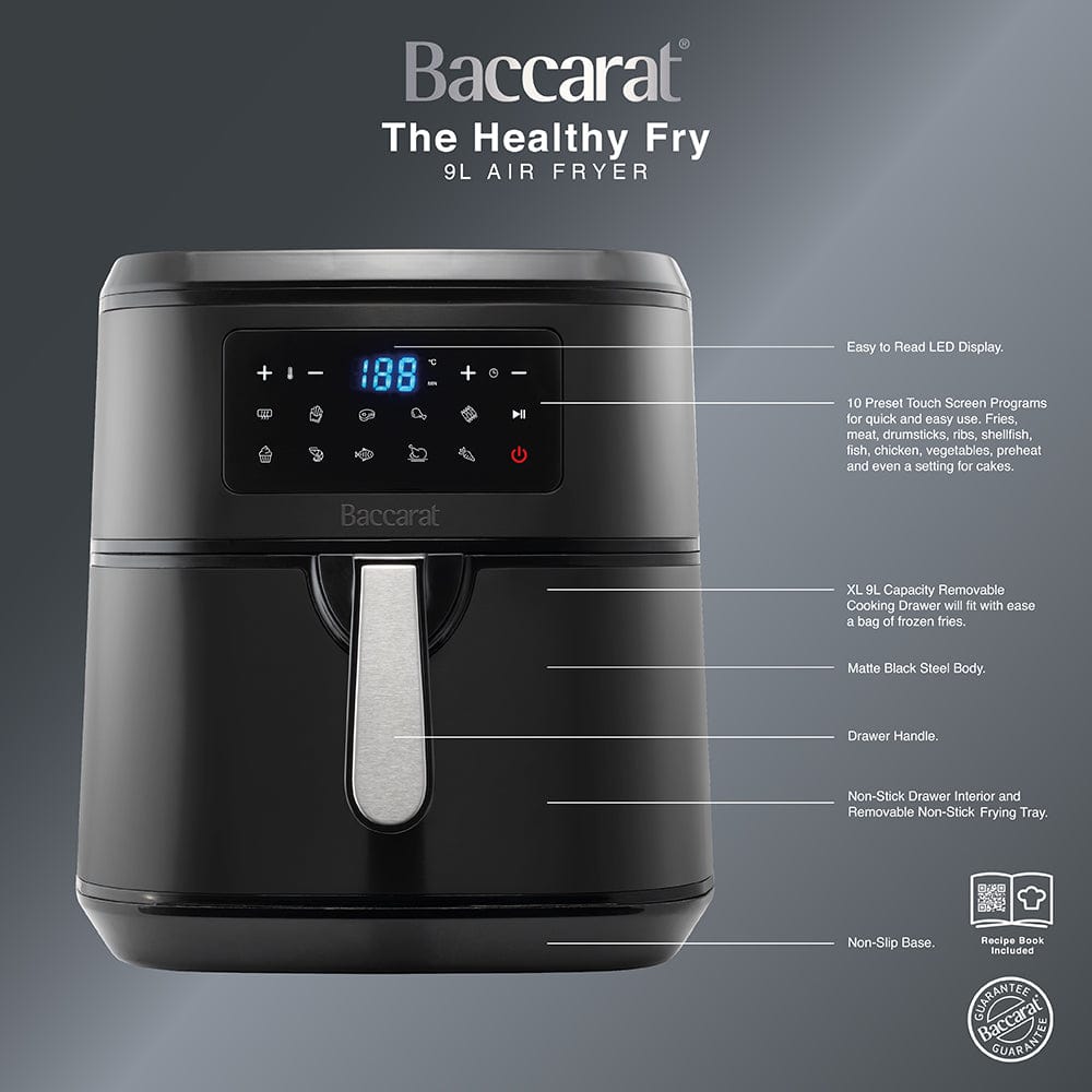 Baccarat The Healthy Fry 9L Air Fryer Black