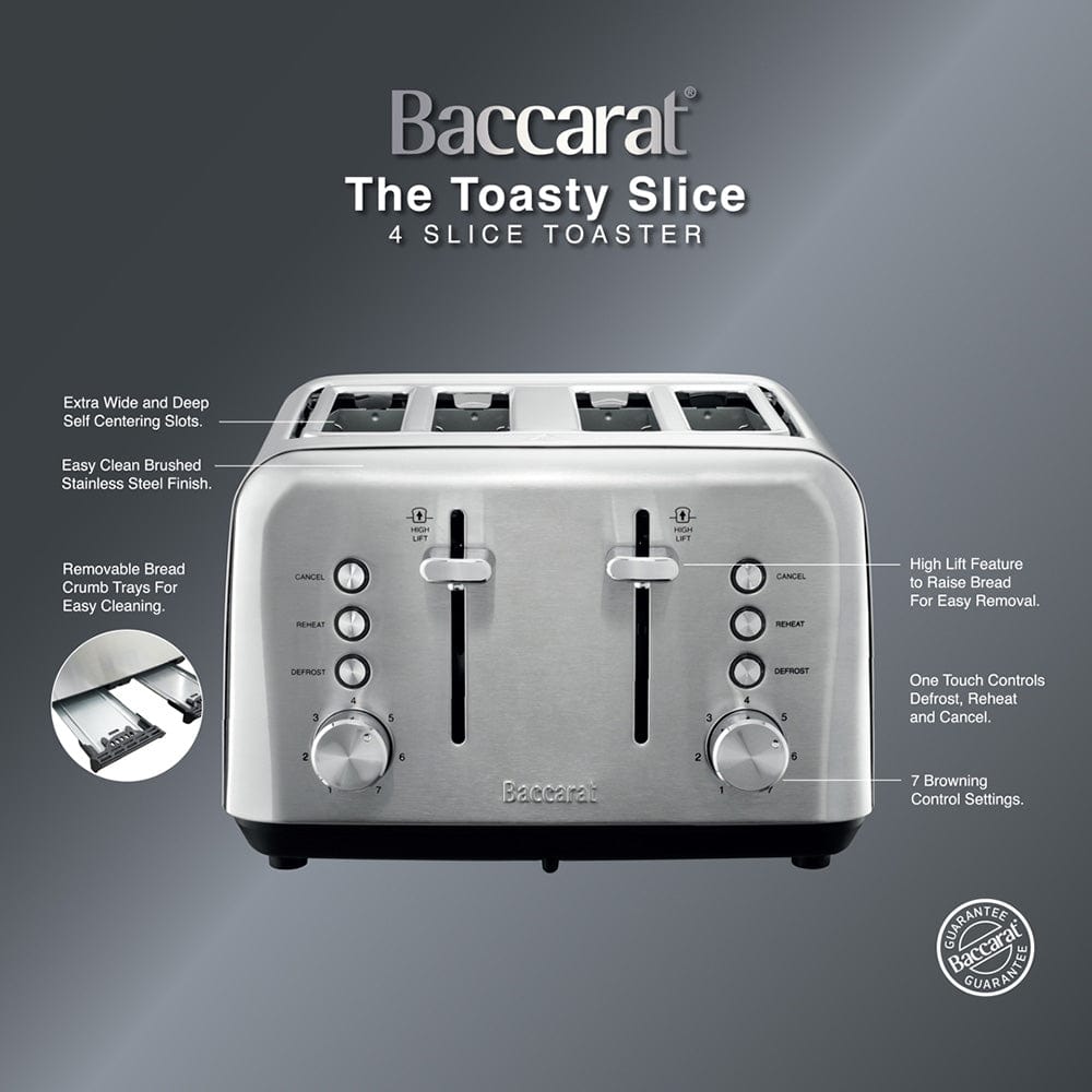 Baccarat The Toasty Slice 4 Slice Toaster Silver