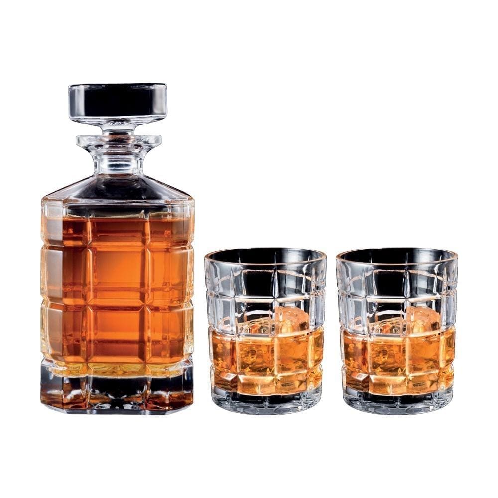 Cellar Premium Luxe Crystal Glass 3 Piece Whisky Decanter Set 700ml/300ml at Robins Kitchen