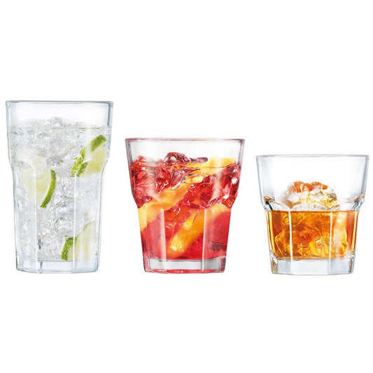 Cellar Tonic 18 Piece Facet Glass Tumbler Set