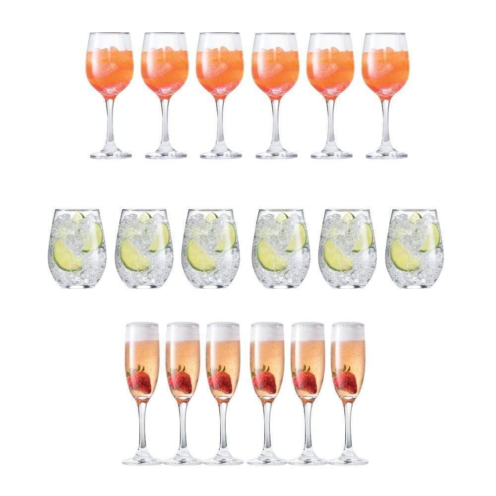 Cellar Tonic 18 Piece Wine Party Glassware Set