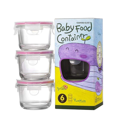 Glasslock 3 Piece Baby Food Container Set Round 165ml