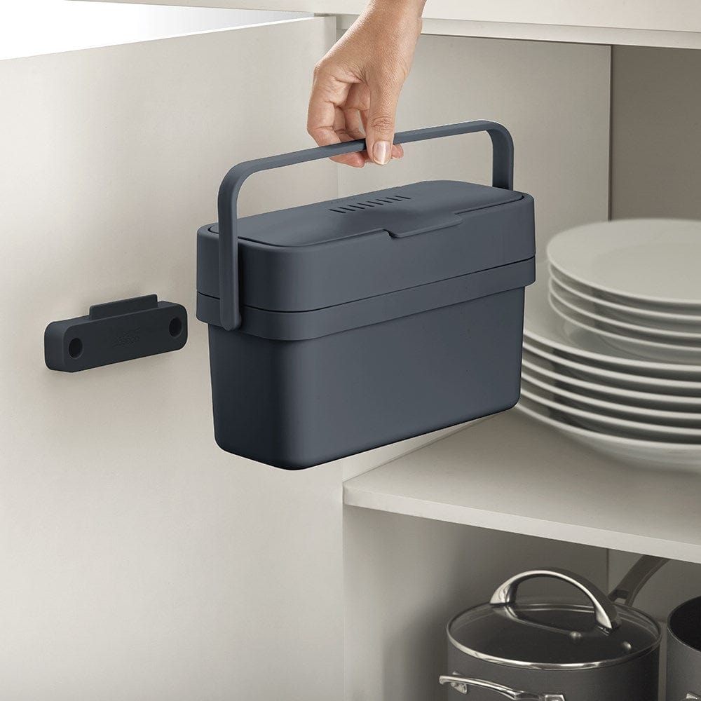 Joseph Joseph Compo 4 Food Waste Caddy Graphite Kitchen Bin with Hands at Robins Kitchen