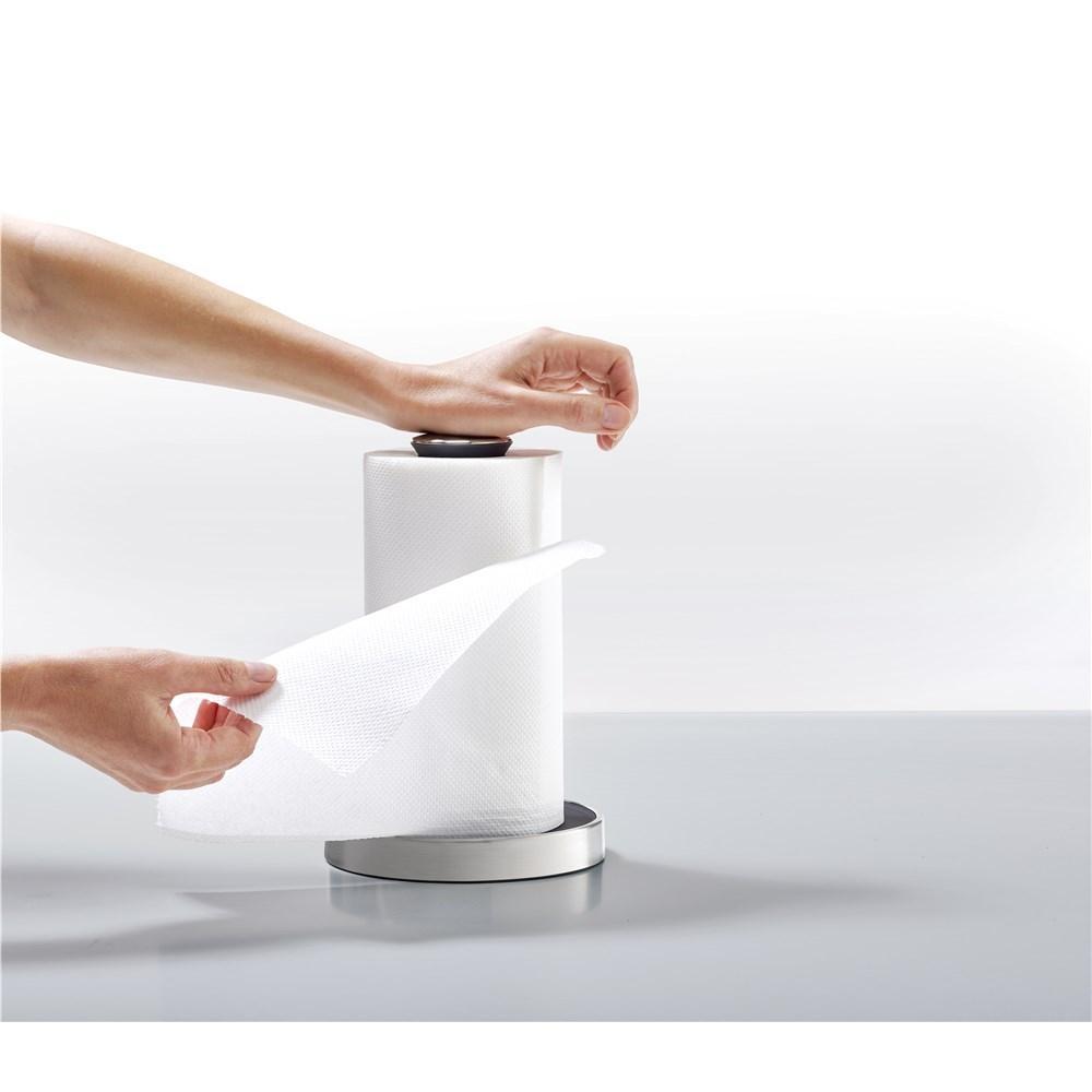 Joseph Joseph Push & Tear Kitchen Roll Holder Grey