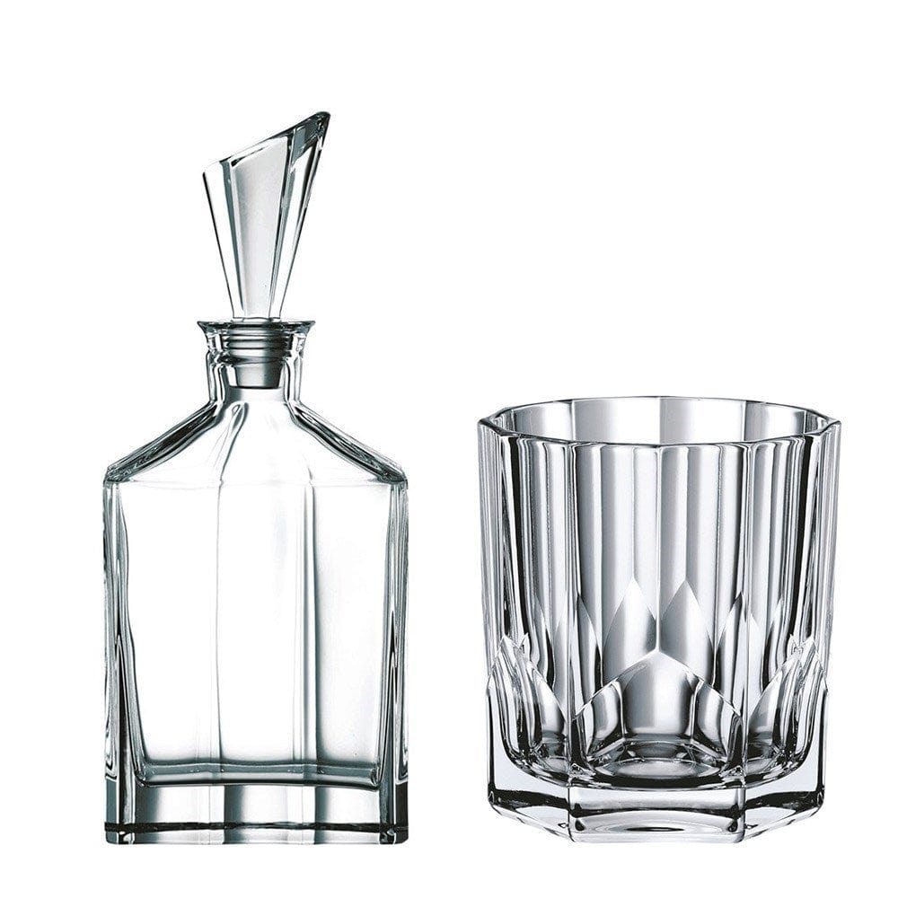 Nachtmann Aspen 7 Piece Crystal Whisky Carafe & Tumbler Set