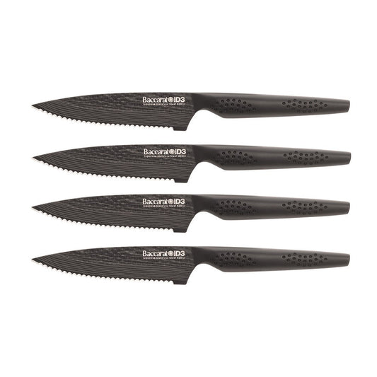 Baccarat ID3 Black Samurai 4 Piece Steak Knife Set Japanese Stainless Steel Knife at Robins Kitchen