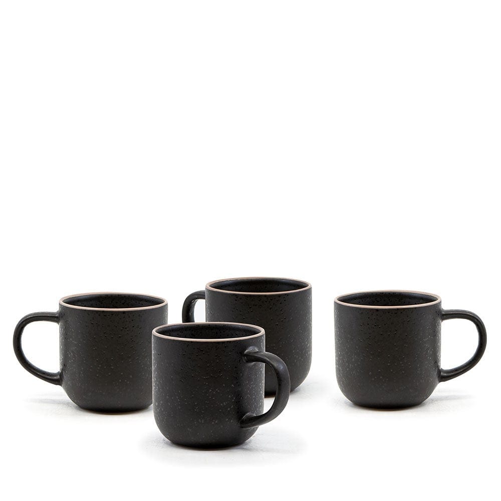 Salt & Pepper Hana Set of 4 Mugs 380ml Black