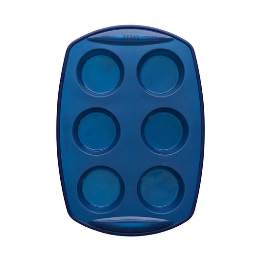 Scullery Kolori Silicone 6 Cup Muffin Tray Navy Blue