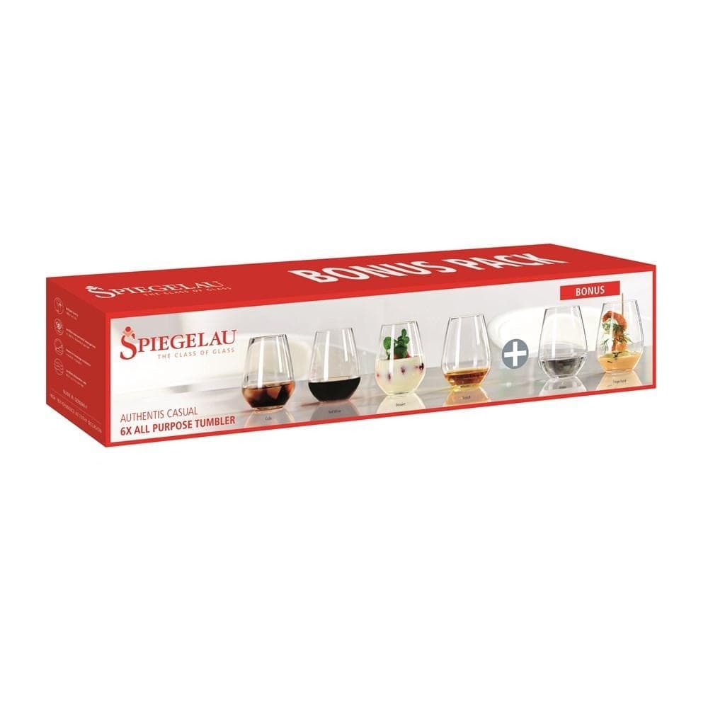 Spiegelau Authentis Casual 6 Piece All Purpose Tumbler Glass Set 460ml